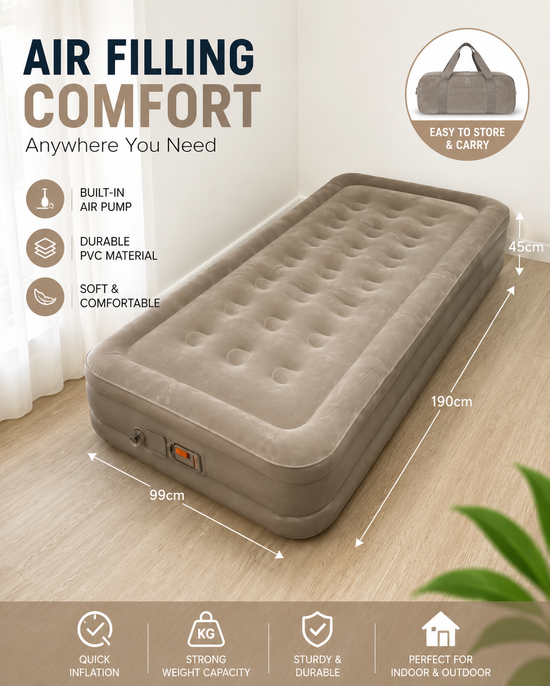 Inflatable Portable Bed