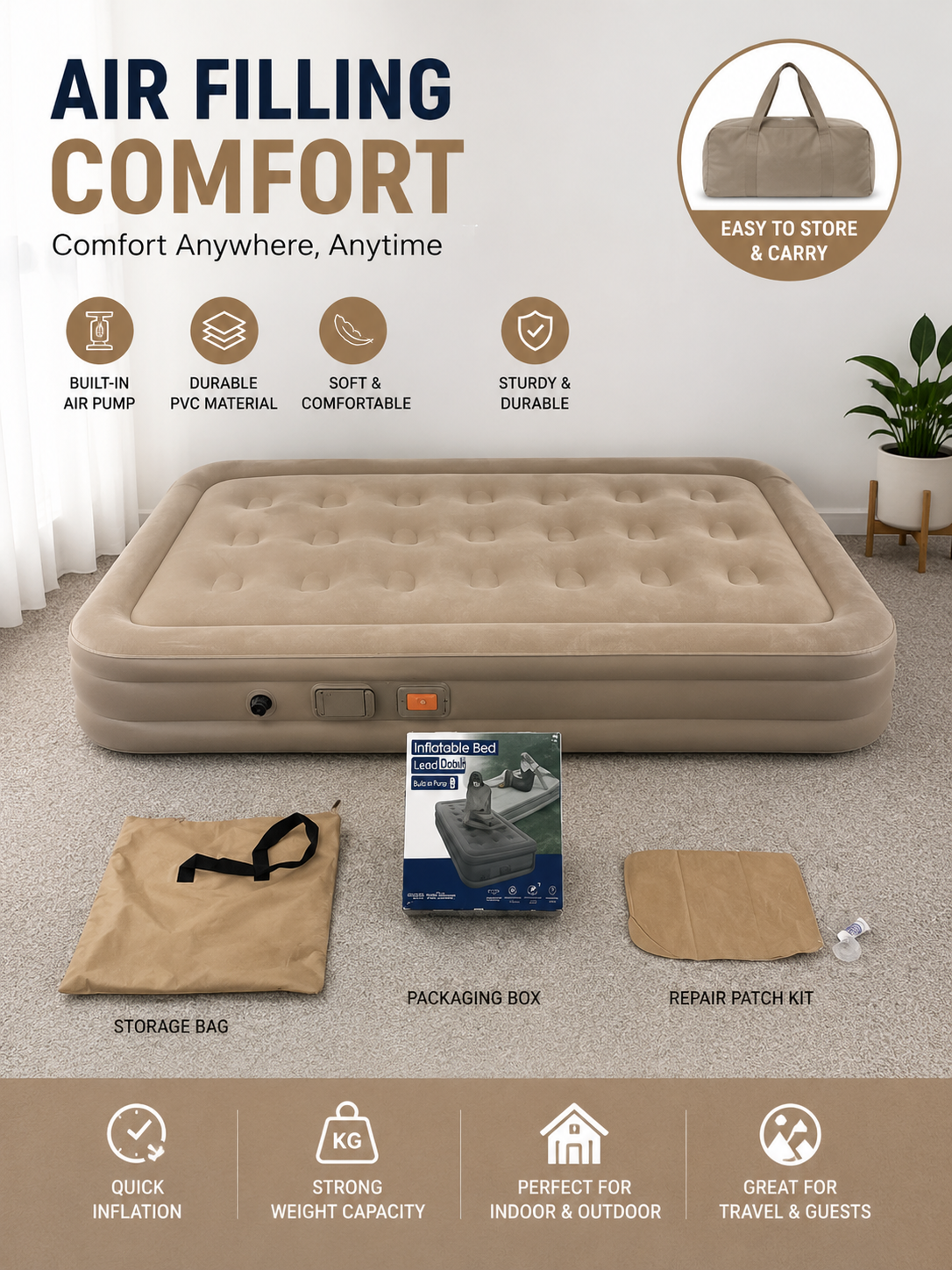 Inflatable Portable Bed